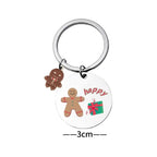 Christmas Gingerbread Man Keychain Stainless Steel Festive Charm 4