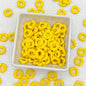 Acrylic Wavy Spacer Beads 12mm Baking Painted Colorful 50pcs - Yellow