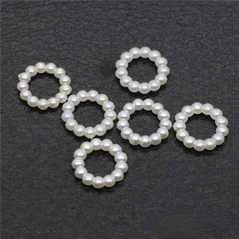 Plastic Circle Spacer Beads 7mm 9mm 12mm 14mm 15mm Imitation Pearl 100pcs