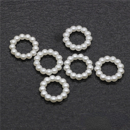 Plastic Circle Spacer Beads 7mm 9mm 12mm 14mm 15mm Imitation Pearl 100pcs