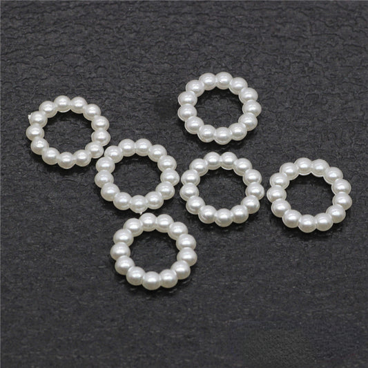 Plastic Circle Spacer Beads 7mm 9mm 12mm 14mm 15mm Imitation Pearl 100pcs