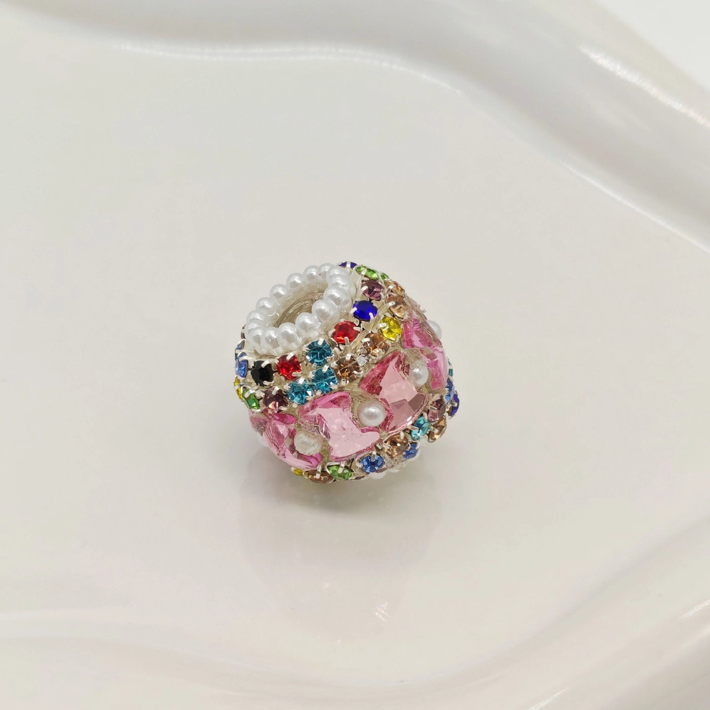 Full Rhinestone Bubblegum Rhinestone Beads 18mm Glam 4pcs 15