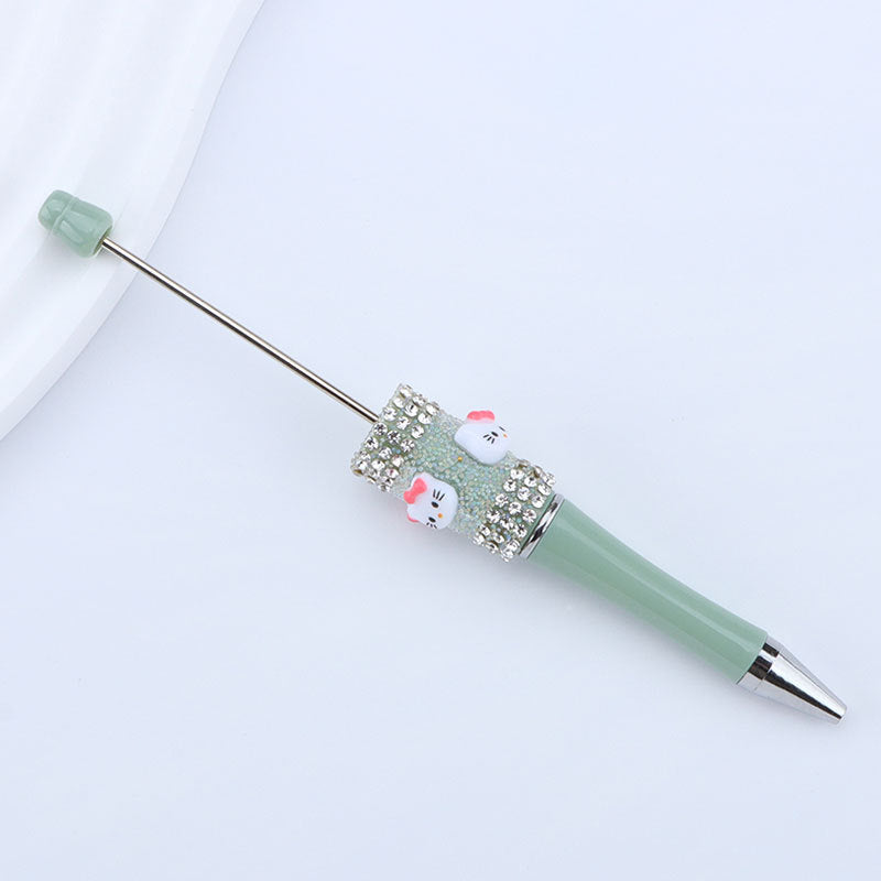 Beadable Pen with Kitty and Rhinestone  34