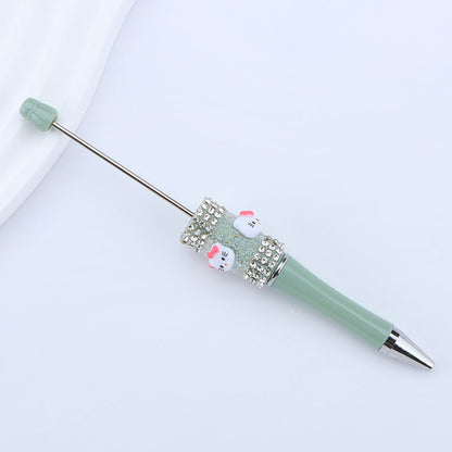 Beadable Pen with Kitty and Rhinestone  34