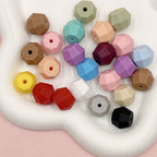 18mm Faceted Silicone Beads Colorful Geometric Shape 50pcs 4
