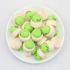 3D Colorful Steamer Glitter Buns Silicone Focal Beads 20pcs 4