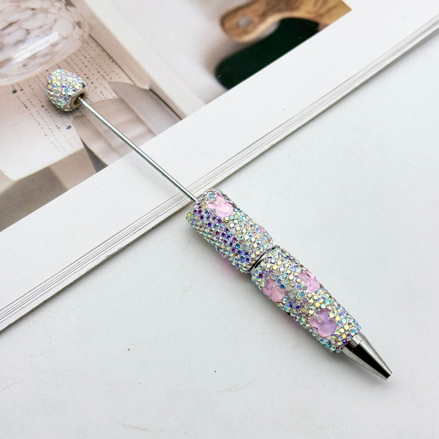 Love Rabbit Colored Rhinestones Beadable Pen 9