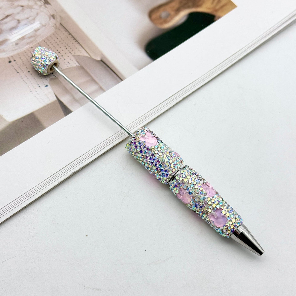 Love Rabbit Colored Rhinestones Beadable Pen 9