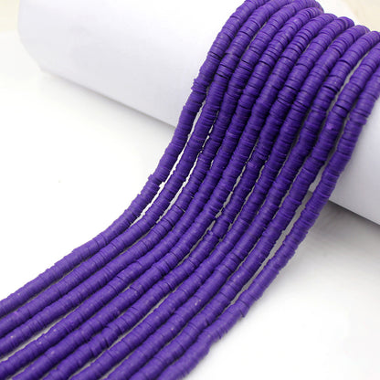 Flat Clay Beads 6mm Solid Color Smooth Polymer Disc 10strands 48