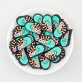 Blue Gemstone Flower Denim Hat Silicone Focal Beads 20Pcs  2