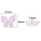 Transparent Frosted Butterfly Acrylic Beads 21x18mm Pastel Colors 20pcs 2