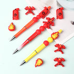 Silicone 3D Focal Beads Fire Fighting Fire Helmet Crossed Axes 20pcs 9