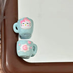 Hand Painted Star Acrylic Beads Colorful Pastel Design 5pcs 8