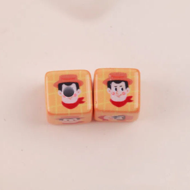 Painted Square Acrylic Beads 15mm Toy Story Printed 10pcs 4