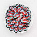 3D Colorful Flip Flop Silicone Focal Beads Multicolor Striped 20pcs