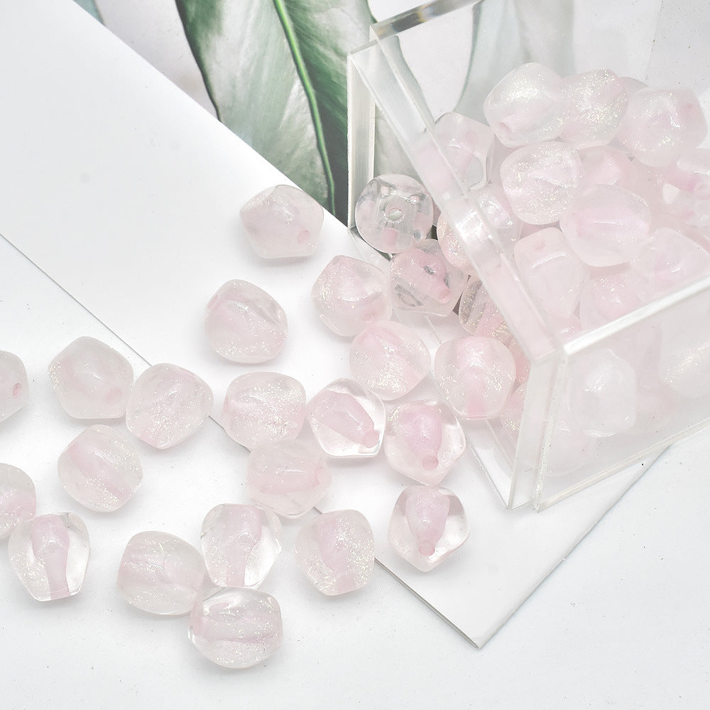 Resin Octagonal Faceted Candy Heart Beads 10mm Sparkling 100pcs 11