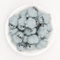 Silicone 3D Seal Focal Beads White and Gray 20pcs 3