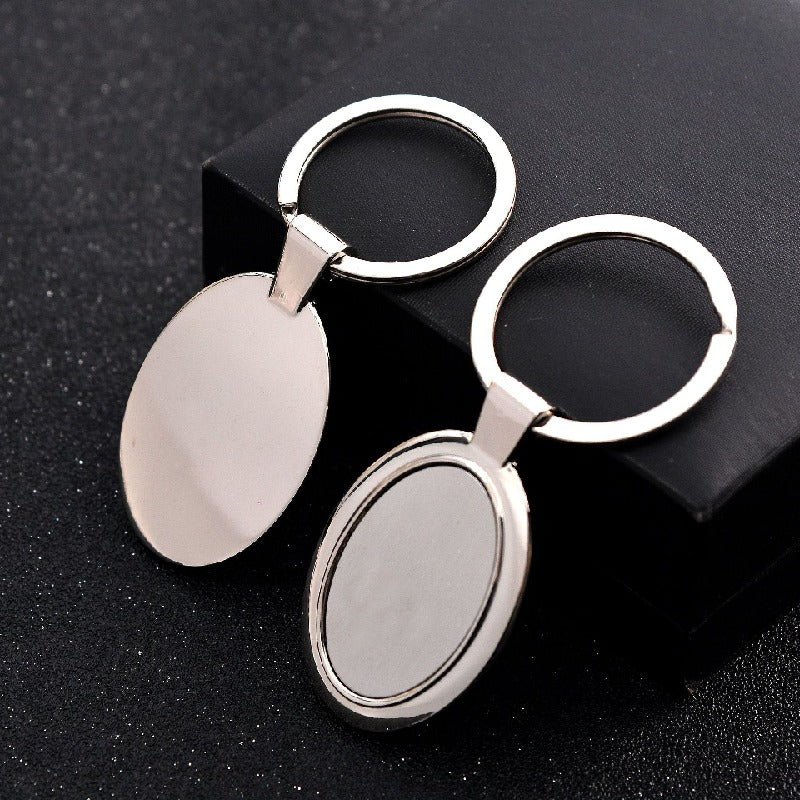 Creative Stainless Steel Blank Keychain Durable Zinc Alloy for Men 6