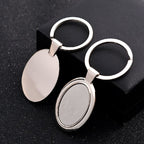 Creative Stainless Steel Blank Keychain Durable Zinc Alloy for Men 6