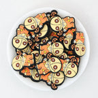 Halloween Doll Silicone Focal Beads Orange 20pcs