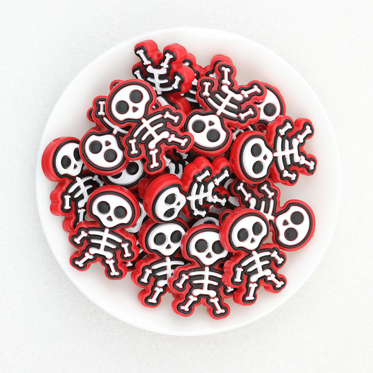 Halloween Red Skull Silicone Focal Beads 20 pcs 2