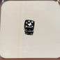 Black Doodle Square Acrylic Beads 14mm Unique Design 10pcs 5