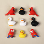 3D Black White Swan Cardinals Silicone Focal Beads 20Pcs 
