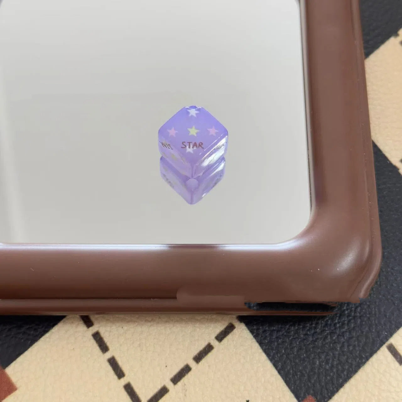 Square Acrylic Beads 14mm Diagonal-hole Jelly Color Star Pattern 10pcs 6
