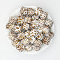 13.5mm Square Leopard Print Silicone Beads 50pcs 9