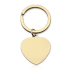 Stainless Steel Blank Heart Keychain Smooth Polished Metal Charm 5