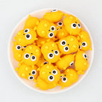 Yellow Monster 3D Silicone Focal Beads 20 pcs