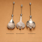 Beadable Salad Spoon Stainless Steel Zinc Alloy Bead Handle 3