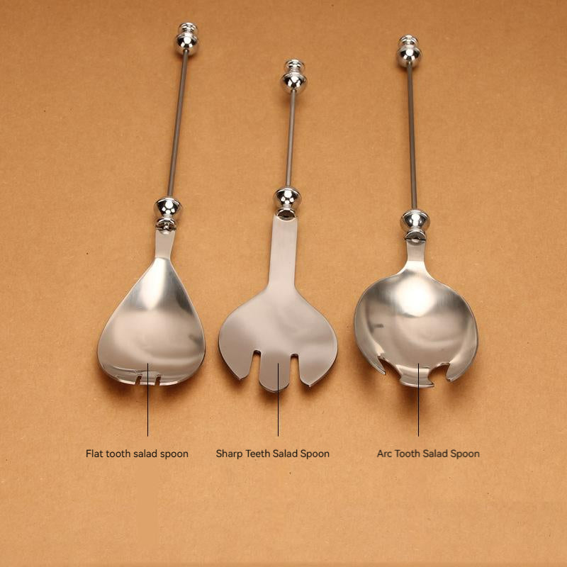 Beadable Salad Spoon Stainless Steel Zinc Alloy Bead Handle 3