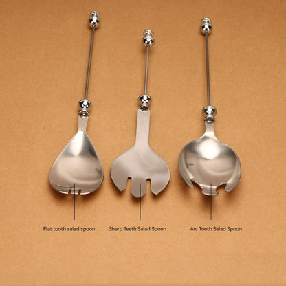 Beadable Salad Spoon Stainless Steel Zinc Alloy Bead Handle 3