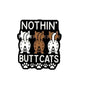 Silicone Focal Beads Cat Butt Trio Text Bold White Brown 20pcs
