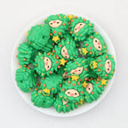 Cute 3D Silicone Focal Beads Christmas Tree Design 20pcs