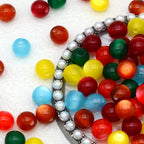 Jelly Color Imitation Cat Eye Resin Round Beads 8mm 10mm 100pcs 2