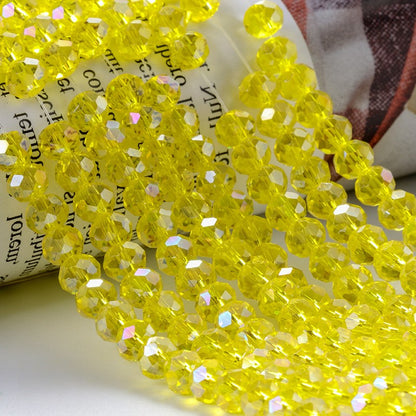 Electroplated Flat Glass Beads 8mm Colorful Mixed 10 Strands 16