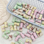 Spring Acrylic Tube Beads 18mm Cute Puppy Printed Glossy 10pcs 2