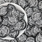Black Silicone Focal Beads Salty Bitch Design 20pcs