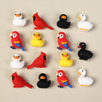 3D Black White Swan Cardinals Silicone Focal Beads 20Pcs  3