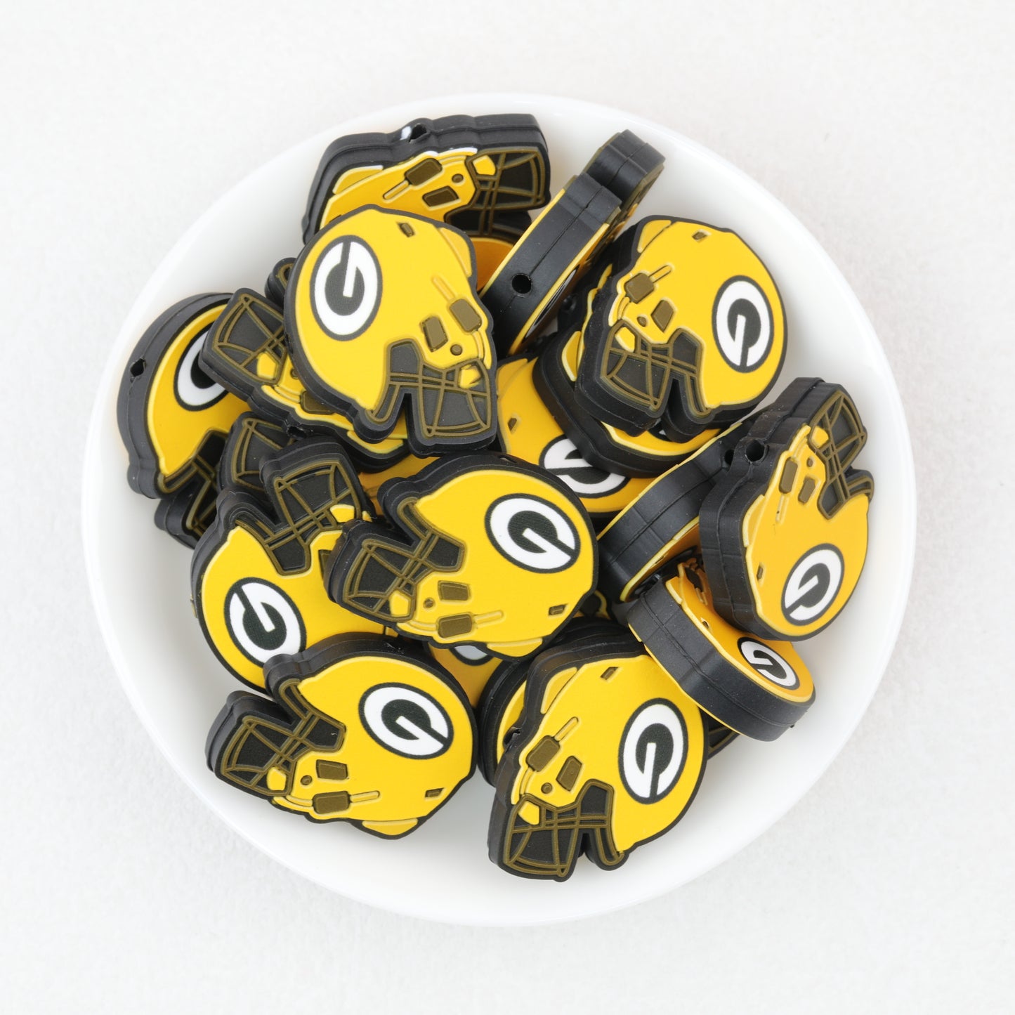 NFL Teams Helmet Silicone Focal Beads Printed Designs 20pcs 11