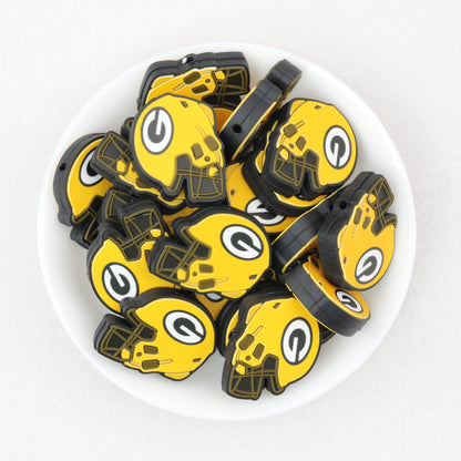 NFL Teams Helmet Silicone Focal Beads Printed Designs 20pcs 11