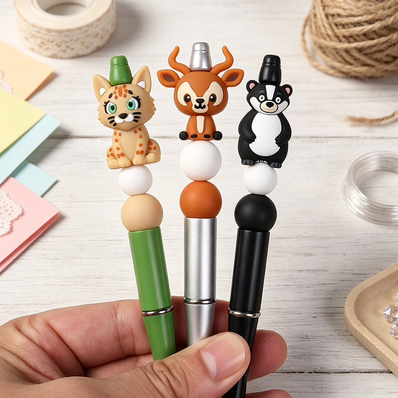 3D Wild Animal Silicone Focal Beads 20pcs 6