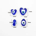 Lampwork Glass Beads Multi Shaped Evil Eye Handmade Blue Black 10pcs 3