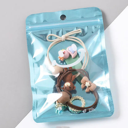 Transparent Smiling Face Printed Aluminum Film Zip Lock Bags 10x15cm 10pcs 6