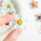 Transparent Colorful Flower Shaped Glass Beads 15x20mm 10pcs 4