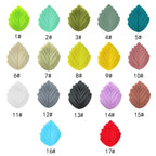 Colorful Leaf Silicone Beads Solid Color Matte Finish 20pcs
