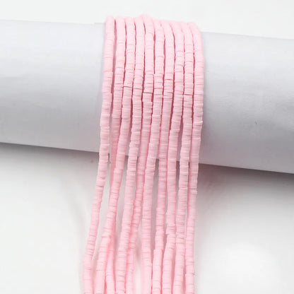 Flat Clay Beads 4mm Solid Color Polymer Disc 10strands 48
