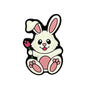 Silicone Focal Beads Easter Rose Rabbit Holding Pink Rose